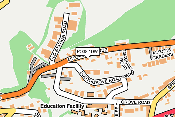 PO38 1DW map - OS OpenMap – Local (Ordnance Survey)
