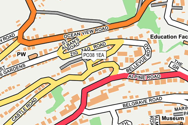 PO38 1EA map - OS OpenMap – Local (Ordnance Survey)