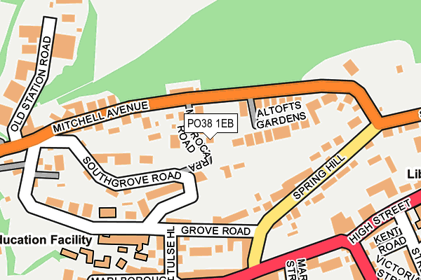 PO38 1EB map - OS OpenMap – Local (Ordnance Survey)