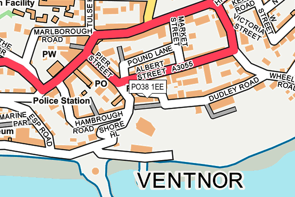 PO38 1EE map - OS OpenMap – Local (Ordnance Survey)