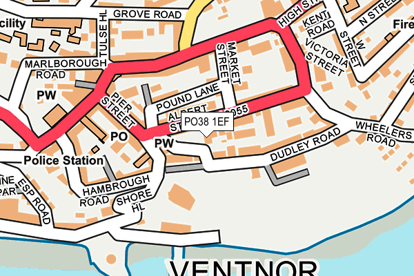 PO38 1EF map - OS OpenMap – Local (Ordnance Survey)