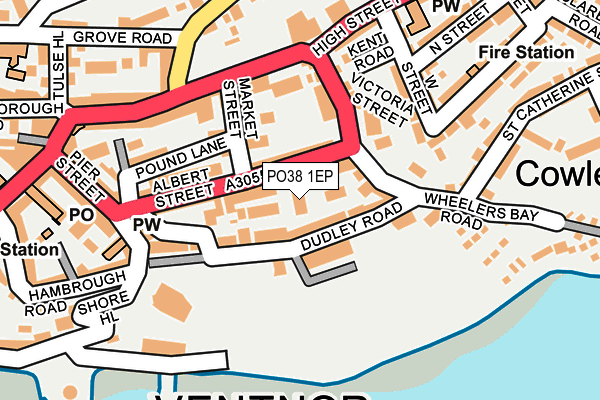 PO38 1EP map - OS OpenMap – Local (Ordnance Survey)