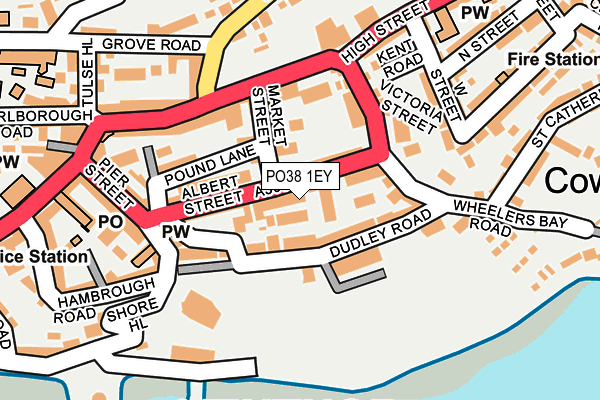 PO38 1EY map - OS OpenMap – Local (Ordnance Survey)