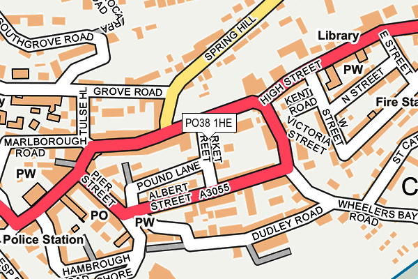 PO38 1HE map - OS OpenMap – Local (Ordnance Survey)