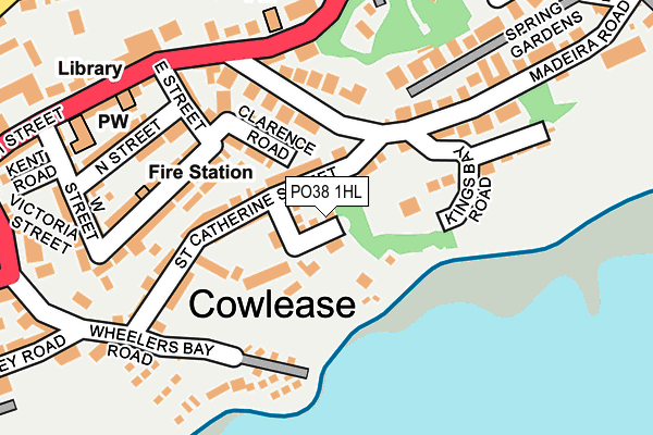 PO38 1HL map - OS OpenMap – Local (Ordnance Survey)