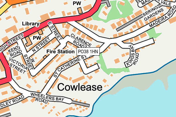 PO38 1HN map - OS OpenMap – Local (Ordnance Survey)