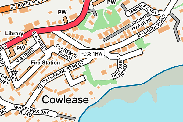 PO38 1HW map - OS OpenMap – Local (Ordnance Survey)