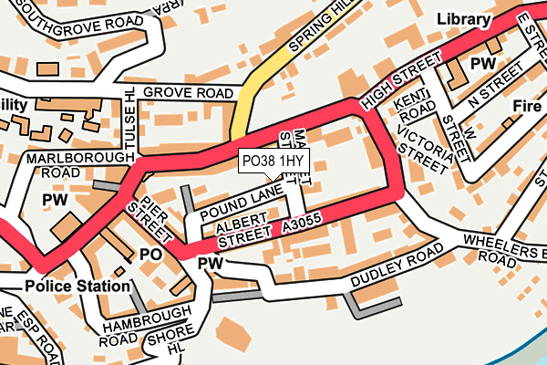 PO38 1HY map - OS OpenMap – Local (Ordnance Survey)