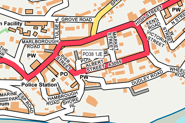 PO38 1JE map - OS OpenMap – Local (Ordnance Survey)