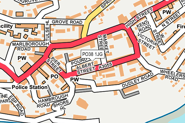 PO38 1JG map - OS OpenMap – Local (Ordnance Survey)