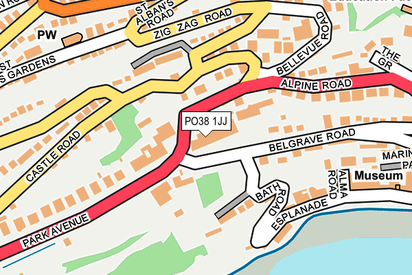 PO38 1JJ map - OS OpenMap – Local (Ordnance Survey)