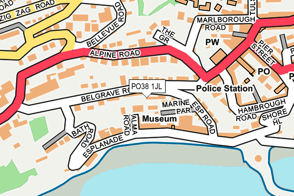 PO38 1JL map - OS OpenMap – Local (Ordnance Survey)