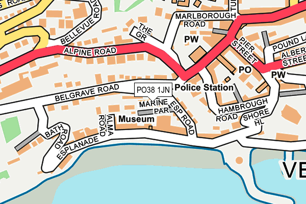 PO38 1JN map - OS OpenMap – Local (Ordnance Survey)