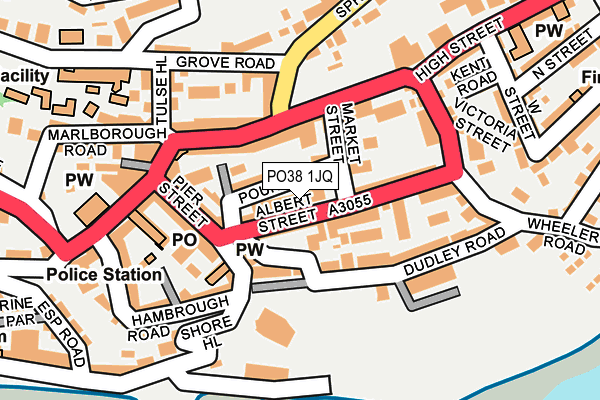 PO38 1JQ map - OS OpenMap – Local (Ordnance Survey)