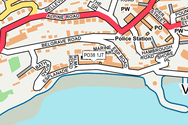 PO38 1JT map - OS OpenMap – Local (Ordnance Survey)