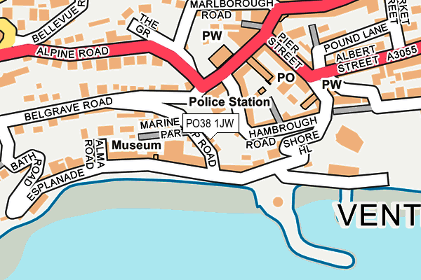 PO38 1JW map - OS OpenMap – Local (Ordnance Survey)