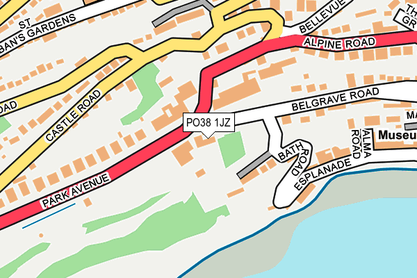 PO38 1JZ map - OS OpenMap – Local (Ordnance Survey)