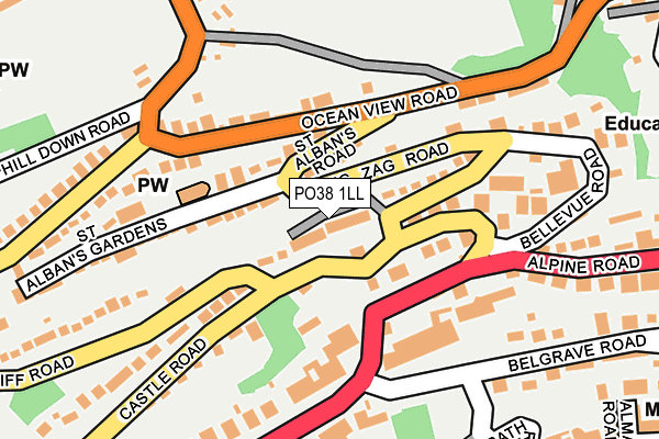 PO38 1LL map - OS OpenMap – Local (Ordnance Survey)