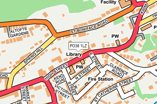 PO38 1LZ map - OS OpenMap – Local (Ordnance Survey)