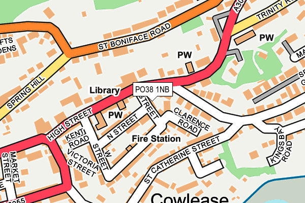 PO38 1NB map - OS OpenMap – Local (Ordnance Survey)