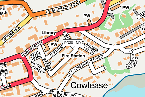 PO38 1ND map - OS OpenMap – Local (Ordnance Survey)