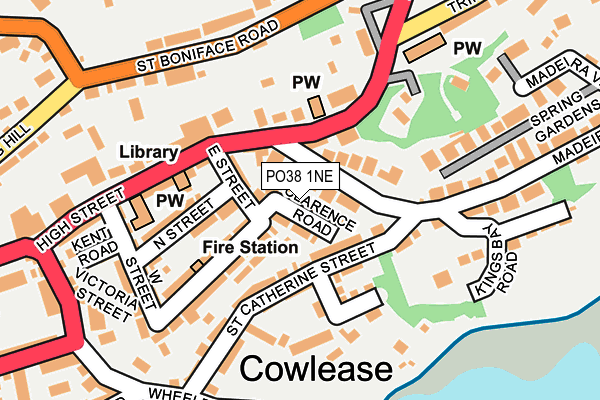 PO38 1NE map - OS OpenMap – Local (Ordnance Survey)