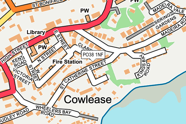 PO38 1NF map - OS OpenMap – Local (Ordnance Survey)