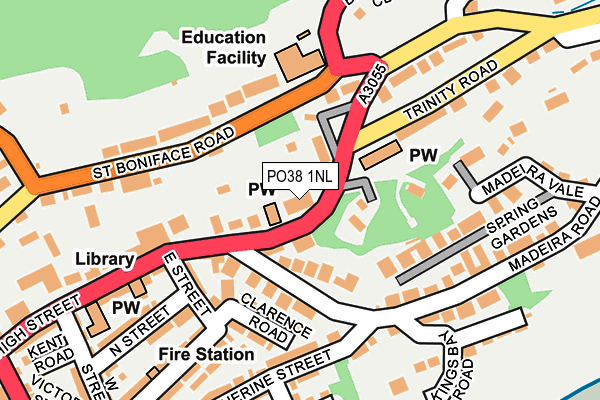 PO38 1NL map - OS OpenMap – Local (Ordnance Survey)