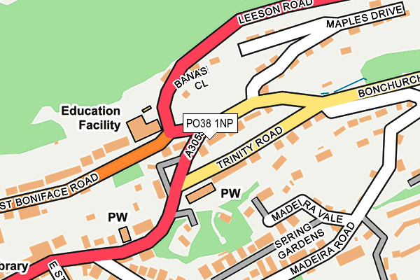 PO38 1NP map - OS OpenMap – Local (Ordnance Survey)