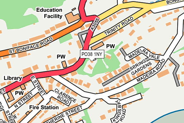 PO38 1NY map - OS OpenMap – Local (Ordnance Survey)