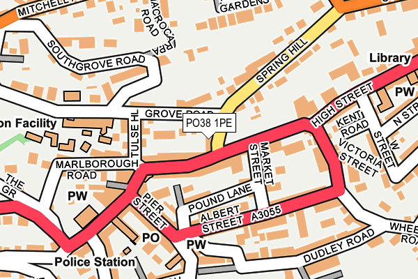 PO38 1PE map - OS OpenMap – Local (Ordnance Survey)
