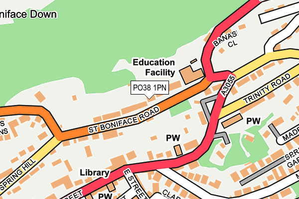 PO38 1PN map - OS OpenMap – Local (Ordnance Survey)