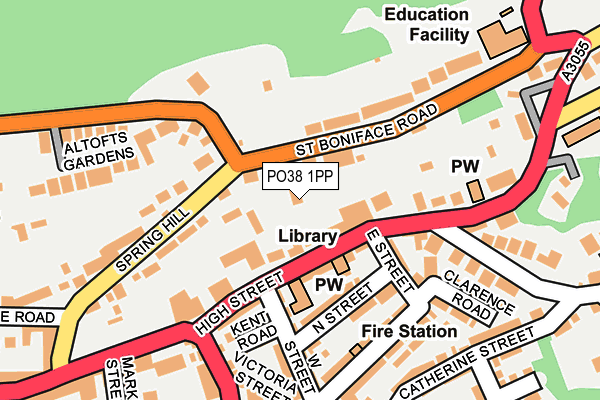PO38 1PP map - OS OpenMap – Local (Ordnance Survey)