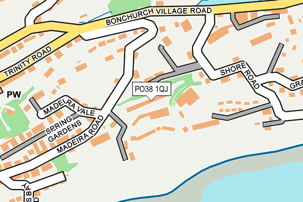 PO38 1QJ map - OS OpenMap – Local (Ordnance Survey)
