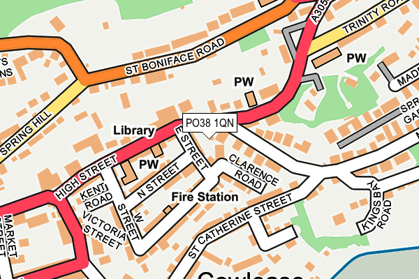 PO38 1QN map - OS OpenMap – Local (Ordnance Survey)