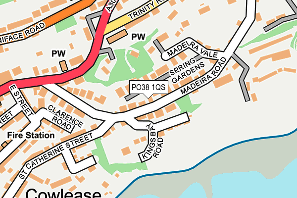 PO38 1QS map - OS OpenMap – Local (Ordnance Survey)