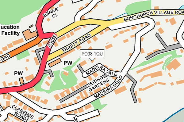PO38 1QU map - OS OpenMap – Local (Ordnance Survey)