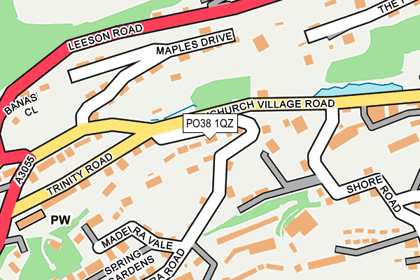 PO38 1QZ map - OS OpenMap – Local (Ordnance Survey)