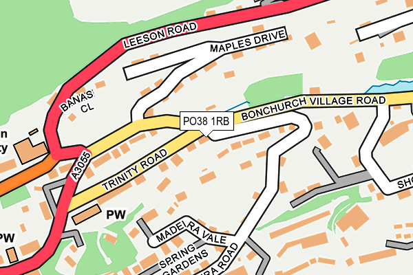 PO38 1RB map - OS OpenMap – Local (Ordnance Survey)