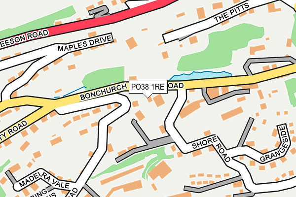 PO38 1RE map - OS OpenMap – Local (Ordnance Survey)