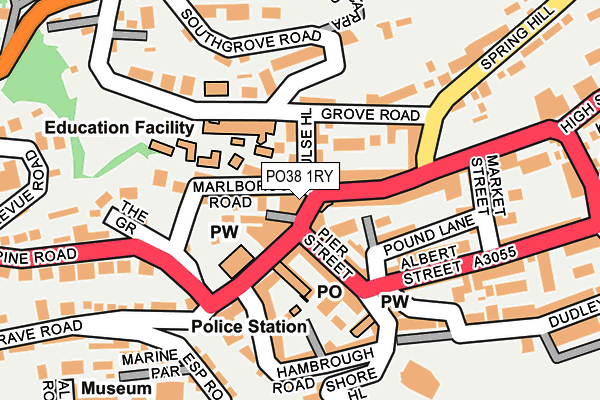 PO38 1RY map - OS OpenMap – Local (Ordnance Survey)