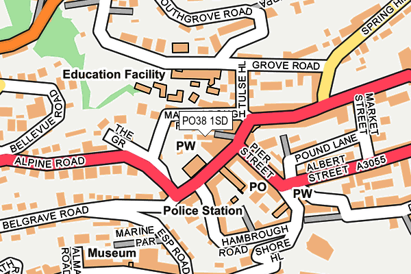 PO38 1SD map - OS OpenMap – Local (Ordnance Survey)