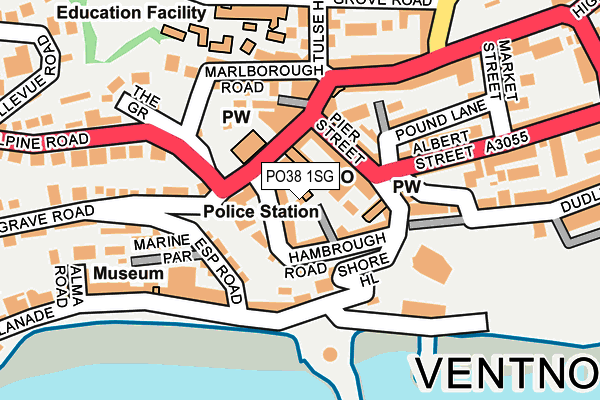 PO38 1SG map - OS OpenMap – Local (Ordnance Survey)