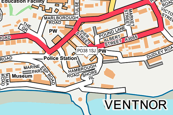 PO38 1SJ map - OS OpenMap – Local (Ordnance Survey)