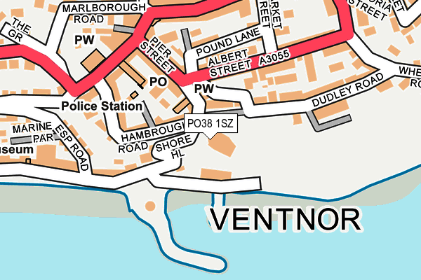 PO38 1SZ map - OS OpenMap – Local (Ordnance Survey)