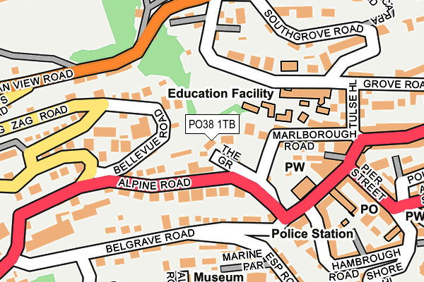 PO38 1TB map - OS OpenMap – Local (Ordnance Survey)