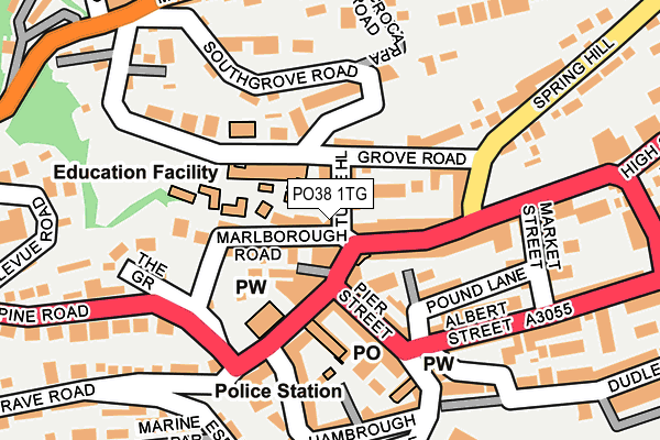 PO38 1TG map - OS OpenMap – Local (Ordnance Survey)