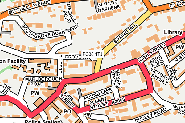 PO38 1TJ map - OS OpenMap – Local (Ordnance Survey)