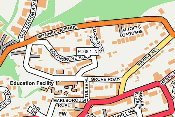 PO38 1TN map - OS OpenMap – Local (Ordnance Survey)