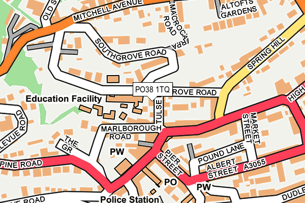 PO38 1TQ map - OS OpenMap – Local (Ordnance Survey)